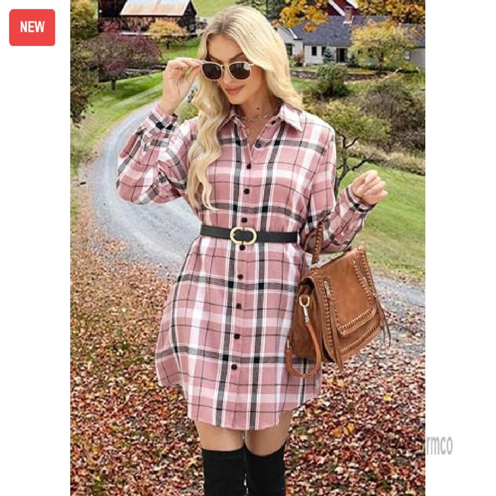 Lightweight Flannel Shacket Button Down Long Slee… - image 4